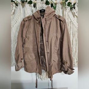 Light Brown Lightweight Jacket with Hood
